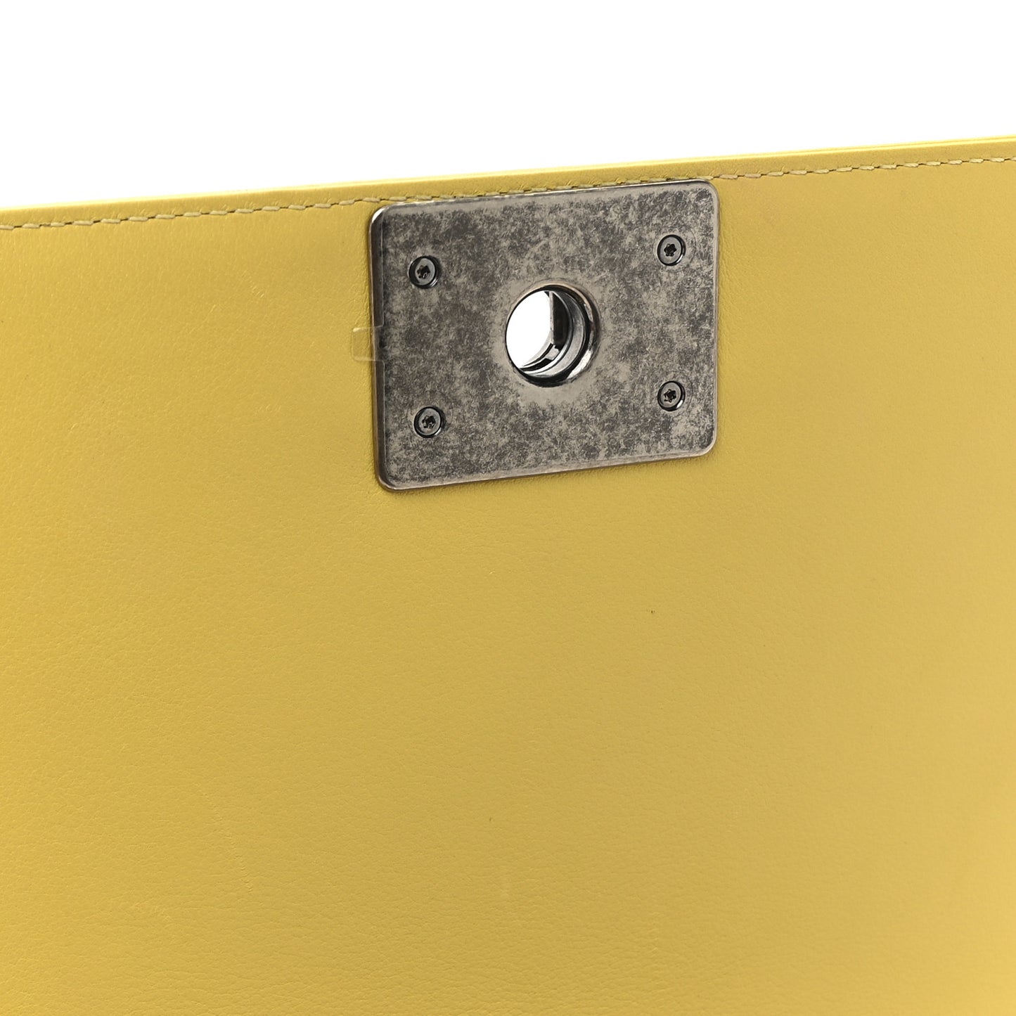 Calfskin Quilted Medium Boy Flap Yellow