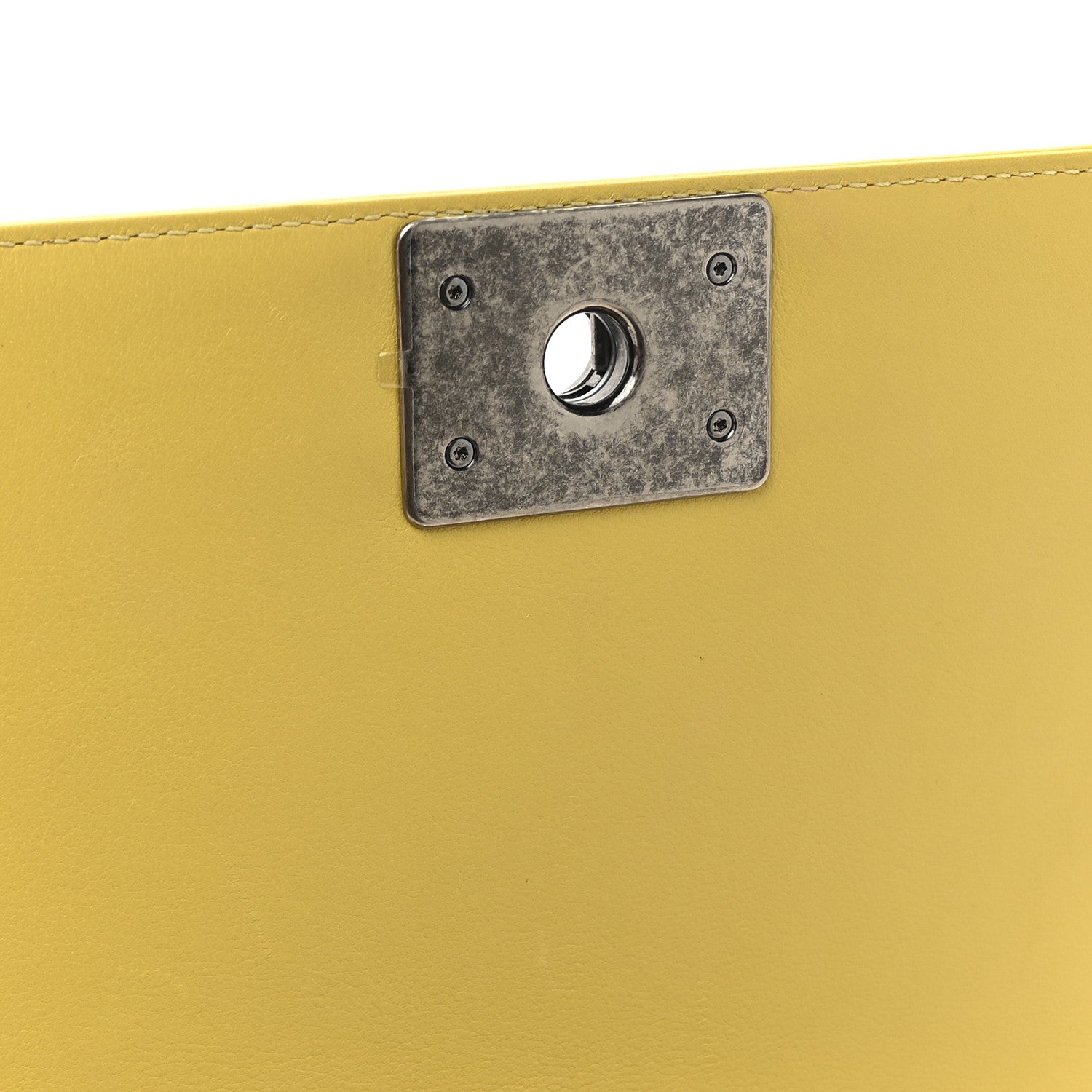 Chanel Calfskin Quilted Medium Boy Flap Yellow 13 of 14