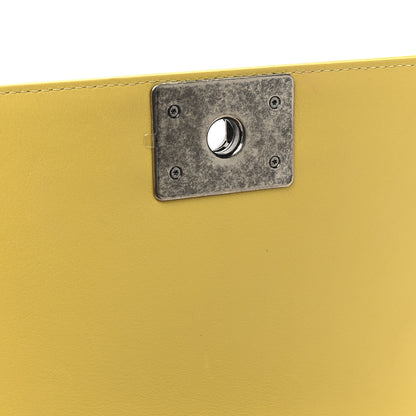 Chanel Calfskin Quilted Medium Boy Flap Yellow 13 of 14