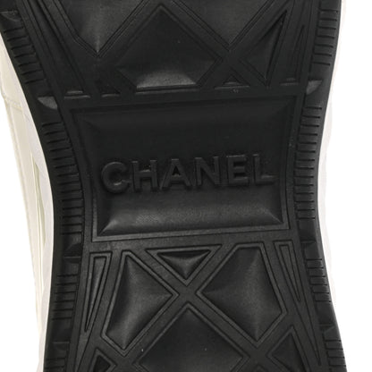 Chanel Calfskin Suede CC Sneakers 39 White Black 6 of 9