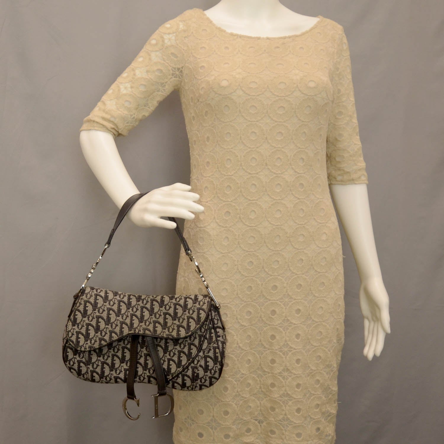 Christian Dior Monogram Double Saddle Bag Black 2 of 7