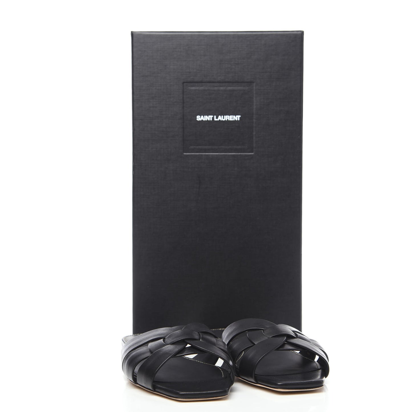 Calfskin Nu Pied 05 Slide Sandals 35.5 Black
