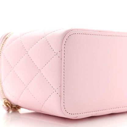 Chanel Lambskin Quilted Small Top Handle Vanity Case With Chain Light Pink 8 of 10