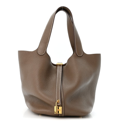 Hermes Taurillon Clemence Picotin Lock 22 PM Etoupe 1 of 11