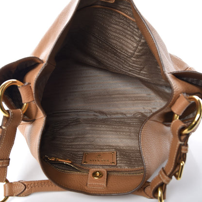 Prada Vitello Daino Side Pocket Hobo Naturale 5 of 11