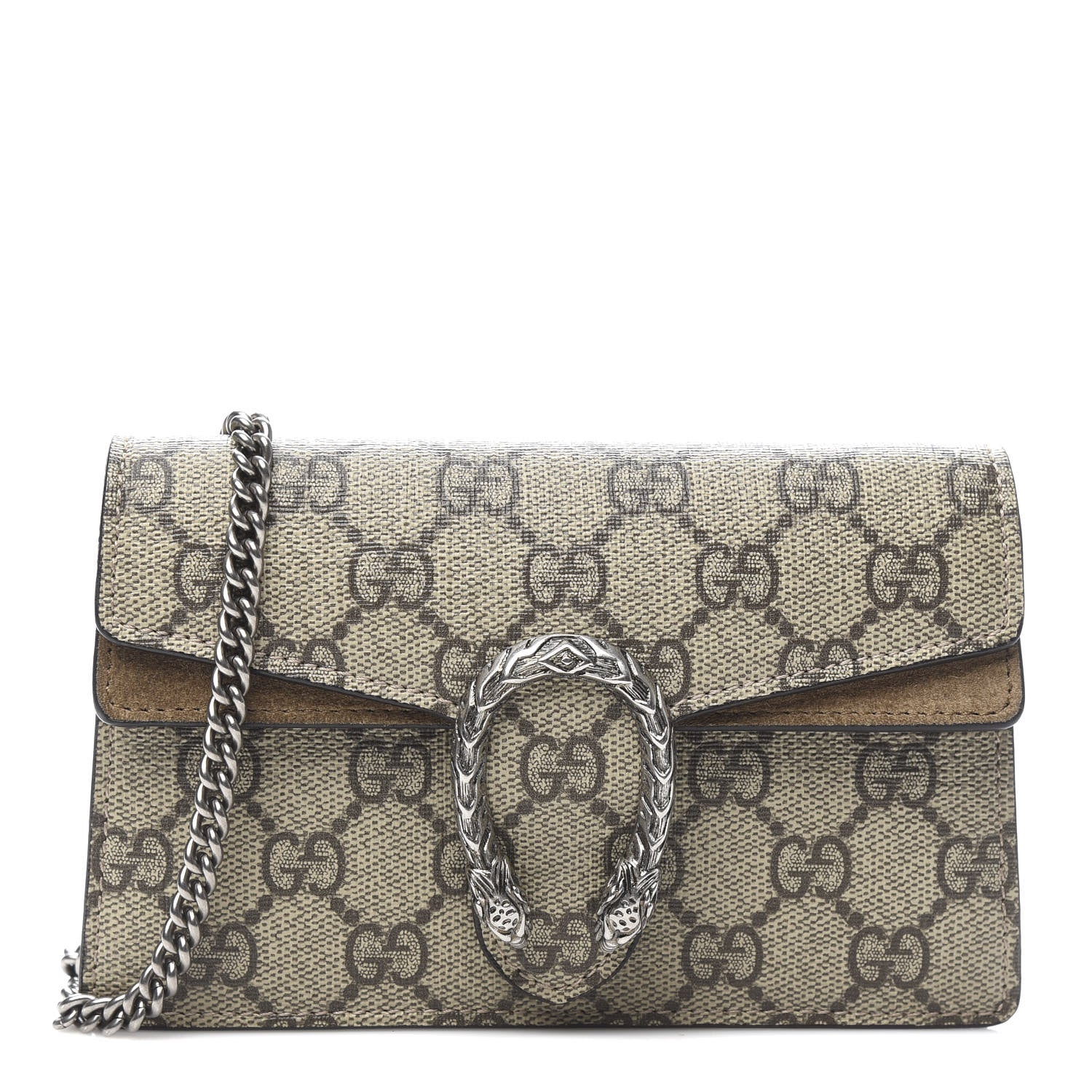 Gucci GG Supreme Monogram Super Mini Dionysus Shoulder Bag Taupe 1 of 9
