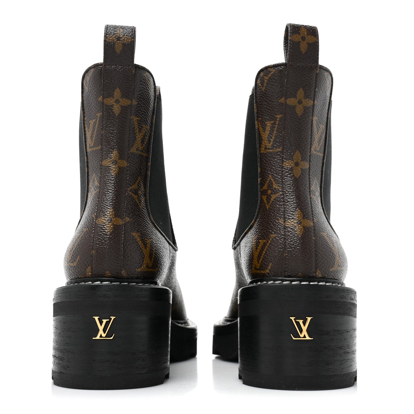 Patent Monogram LV Beaubourg Ankle Boots 37.5 Black