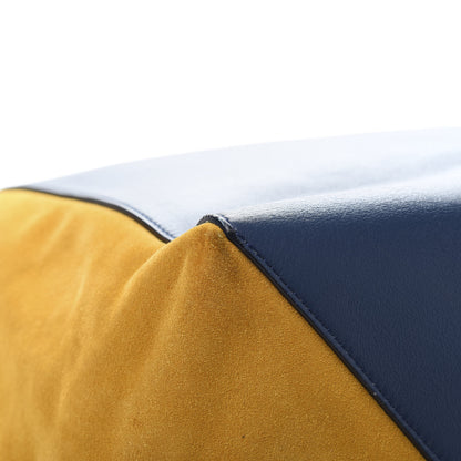Celine Calfskin Suede Medium Phantom Luggage Cabas Yellow Blue 11 of 15