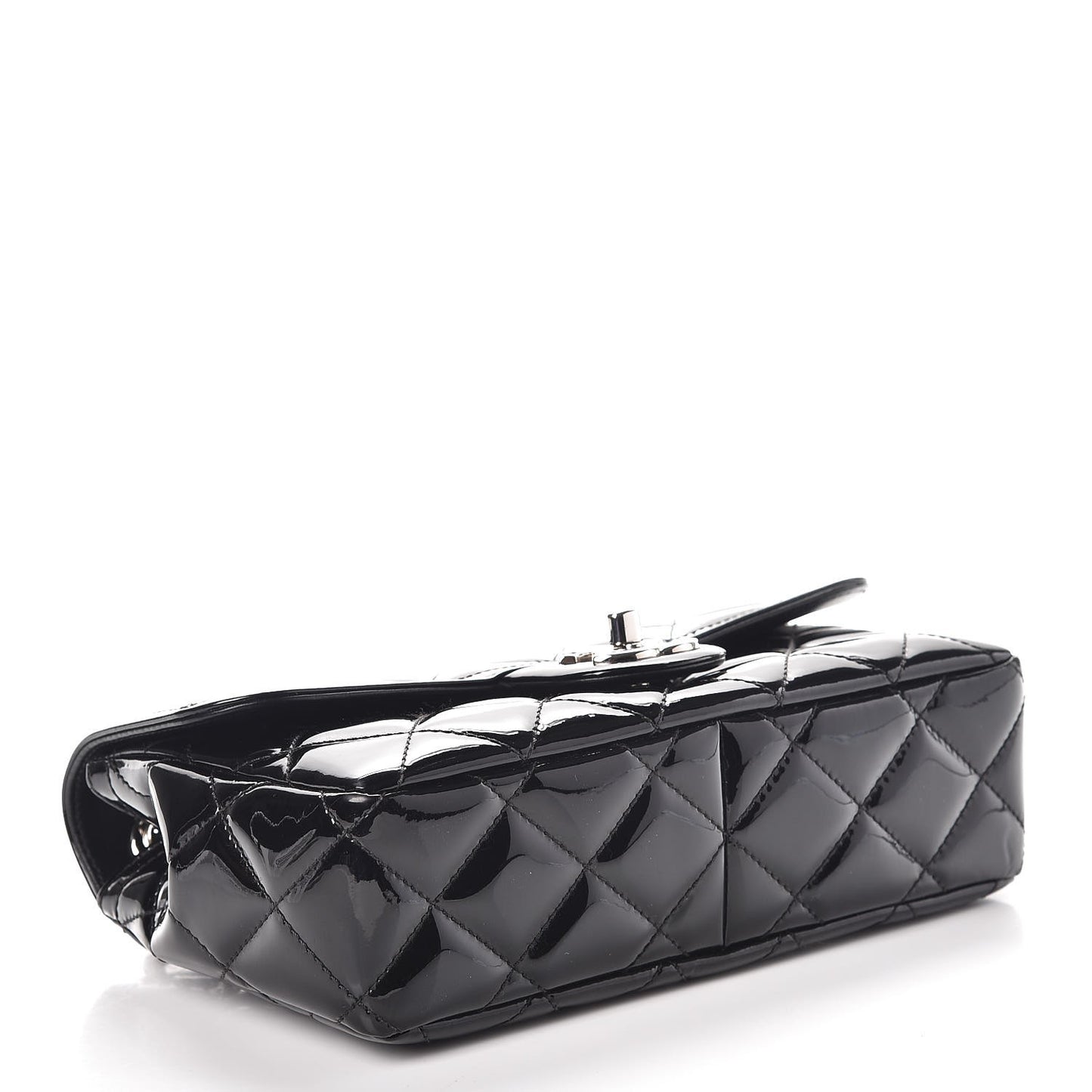 Patent Quilted Small Coco Shine Flap Black