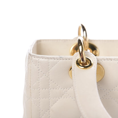 Christian Dior Lambskin Cannage Medium Lady Dior Light Beige 10 of 19