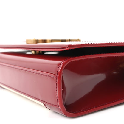 Saint Laurent Nappa Patent Calfskin Two-Toned Small Monogram Kate Satchel Off White Oxblood Red 10 of 10