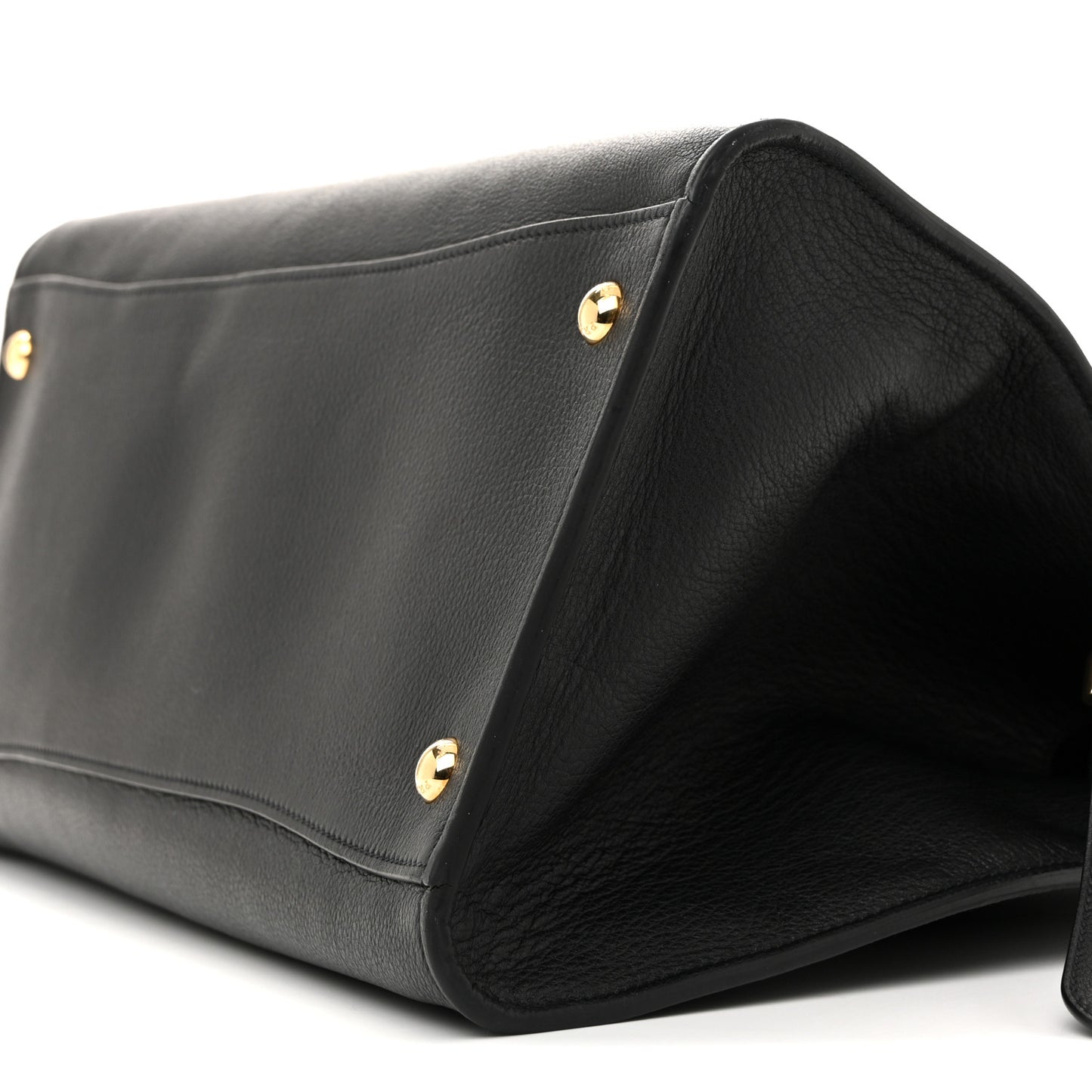Soft Grain Calfskin Large Tote Bag Black