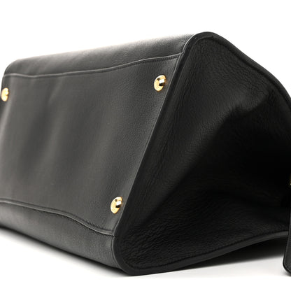 Prada Soft Grain Calfskin Large Tote Bag Black 9 of 12