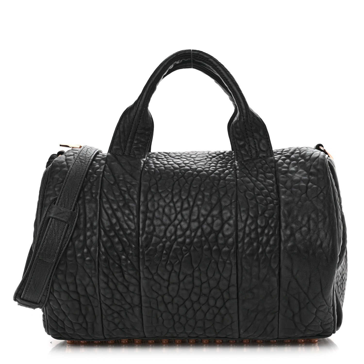 Alexander Wang Pebbled Lambskin Rocco Black Rose Gold Hardware 1 of 10