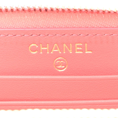 Chanel Caviar Quilted Medium Zip Around Wallet Dark Pink 6 of 11
