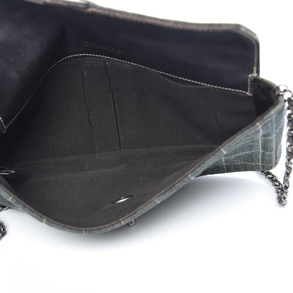 Chanel Denim Chocolate Bar Quilted East West Flap 5 of 15