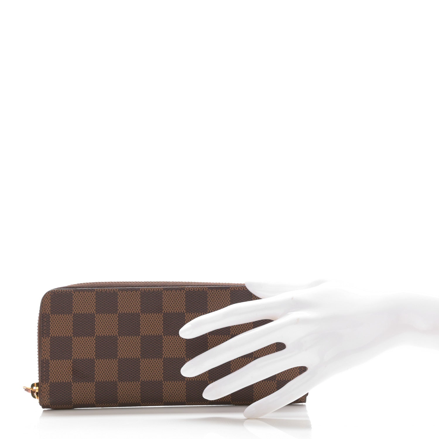 Louis Vuitton Damier Ebene Clemence Wallet Rose Ballerine 2 of 11
