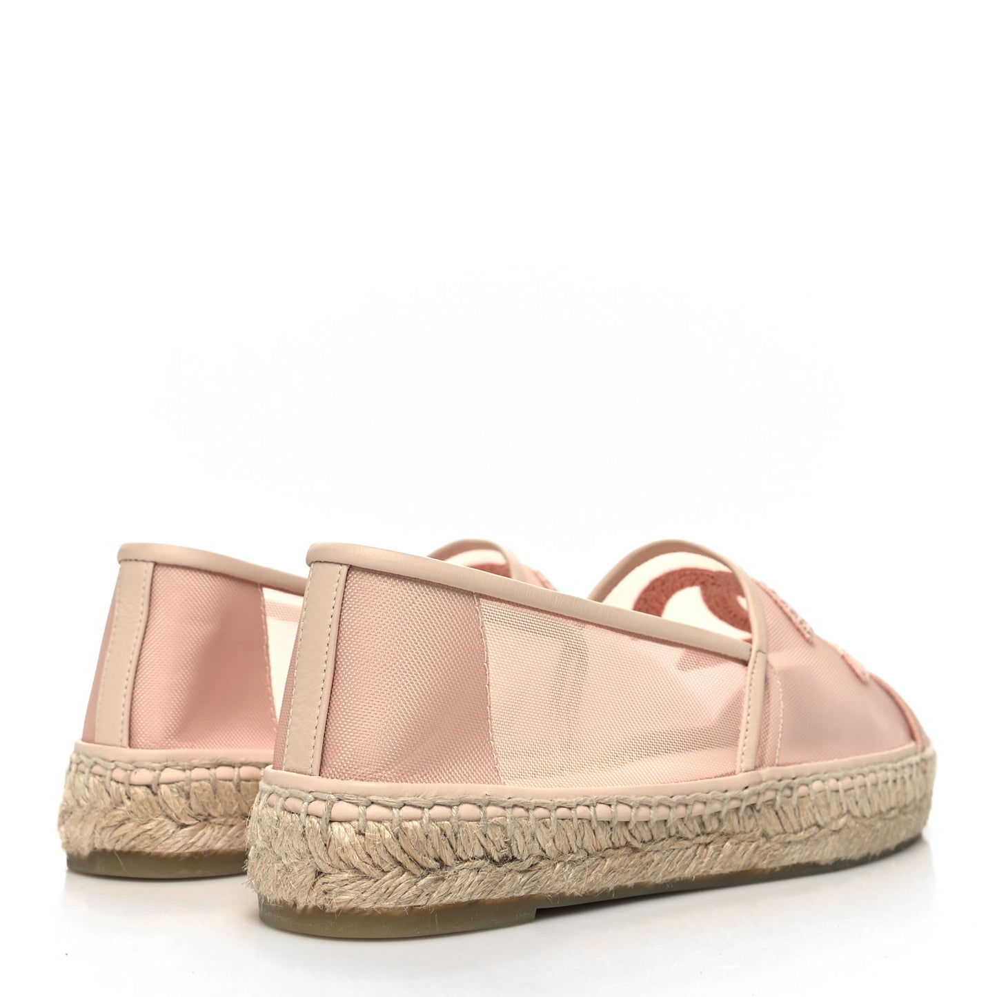 Mesh Grosgrain CC Espadrilles 39 Pink