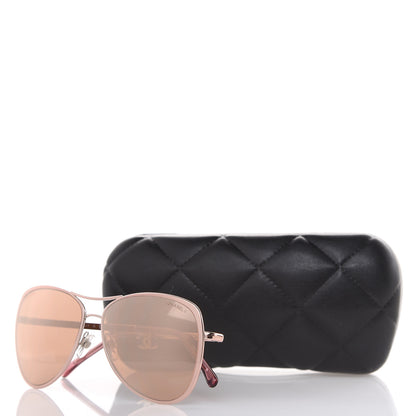 Chanel 18K Pilot Summer Sunglasses 4223 Pink Gold 7 of 7