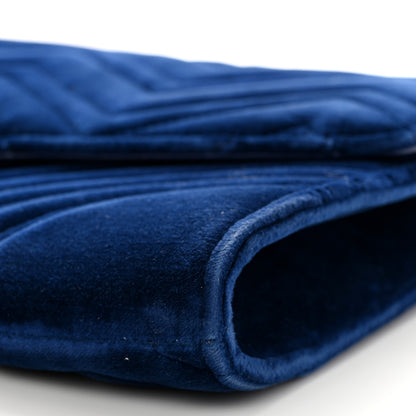 Gucci Velvet Matelasse GG Marmont Clutch Cobalt Blue 8 of 10