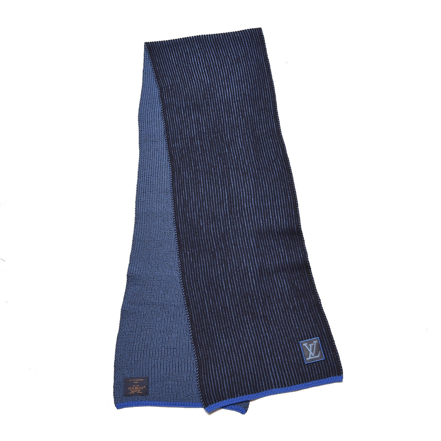 Louis Vuitton Wool Upside Down Scarf Blue 3 of 5