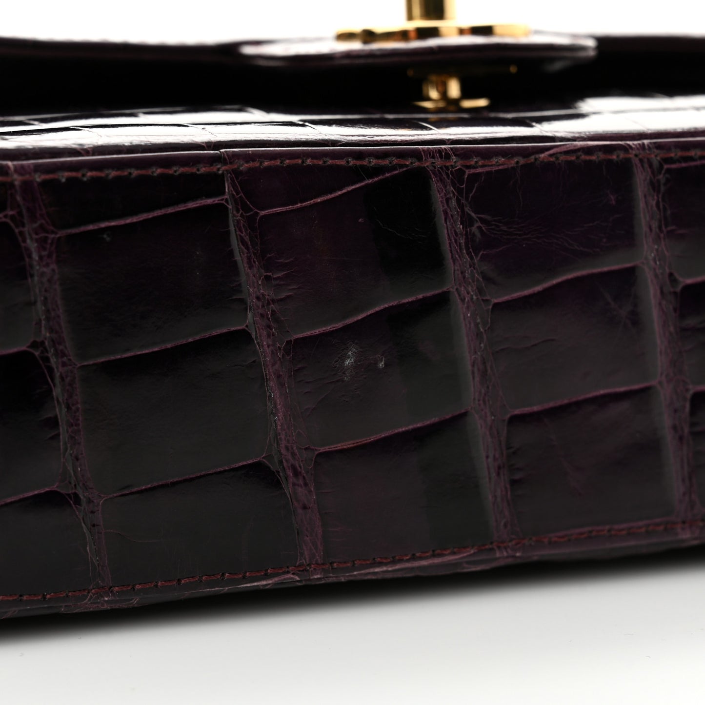 Alligator Medium Double Flap Purple