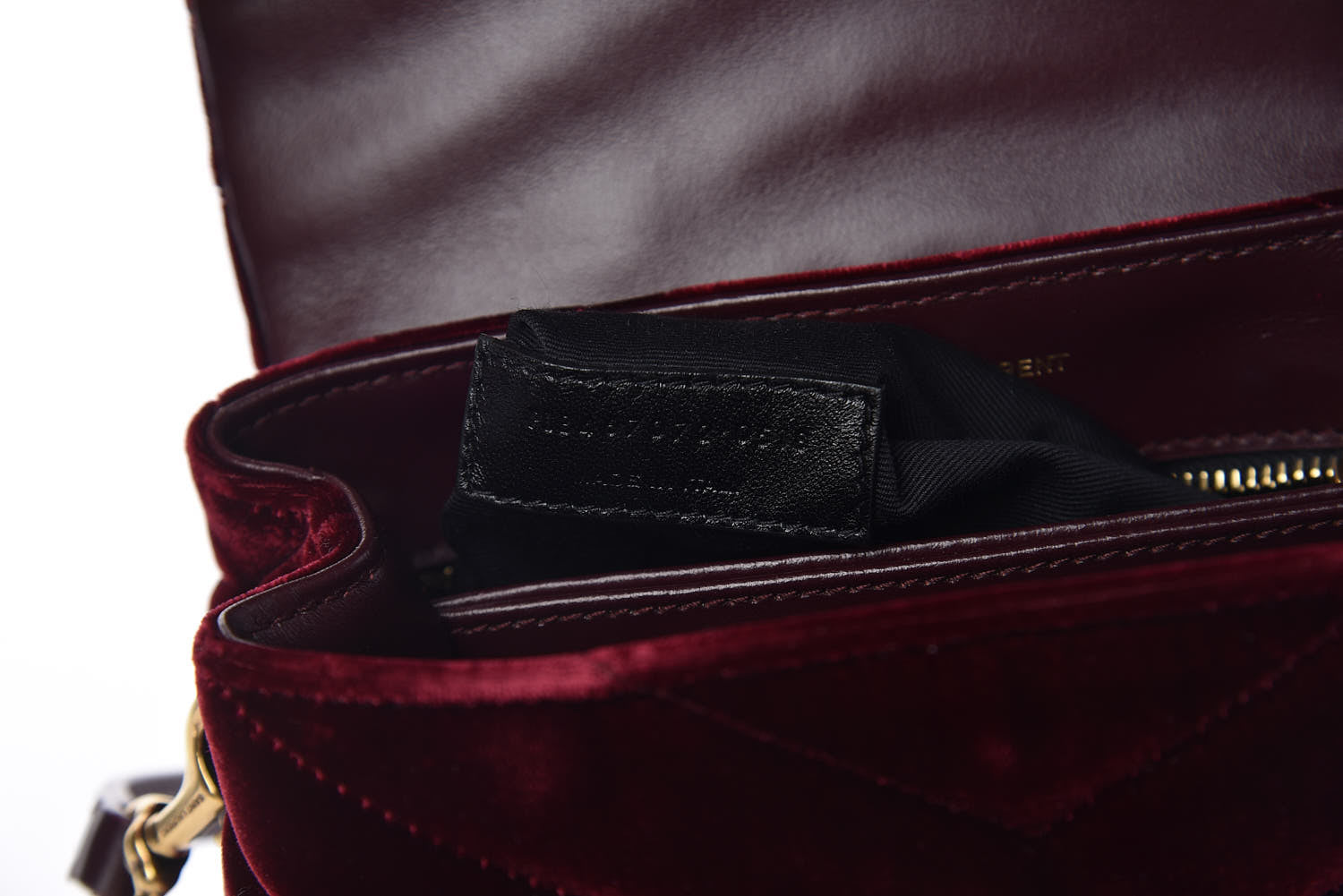 Saint Laurent Velvet Y Quilted Monogram Toy Loulou Crossbody Bag French Burgundy 8 of 11