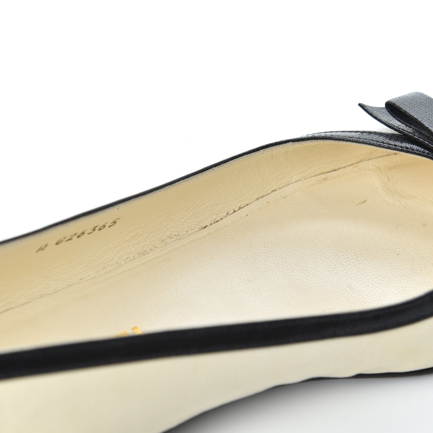 Chanel Goatskin Cap Toe Bow CC Ballerina Flats 36.5 Ivory Black 24 of 24