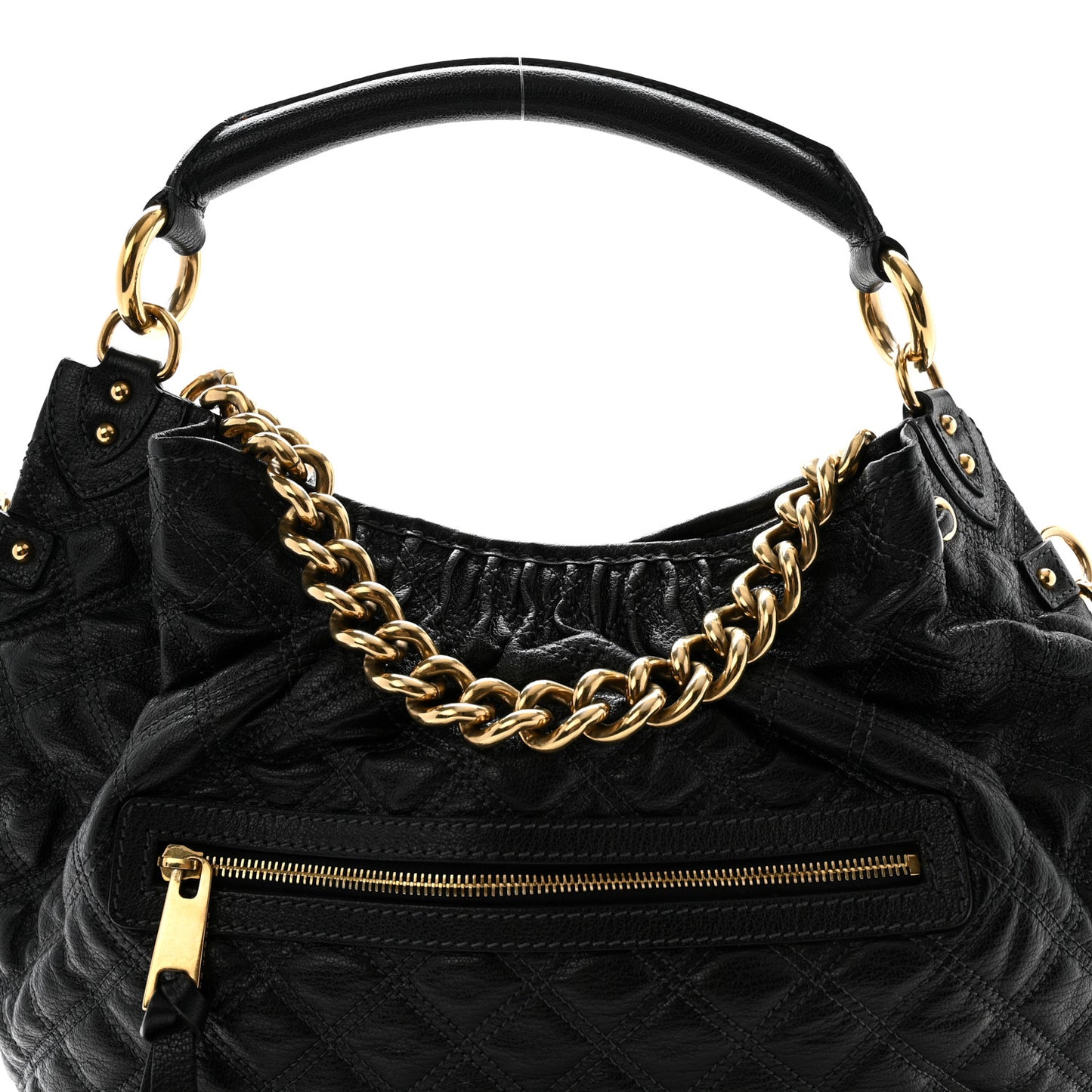Calfskin Quilted Stam Hobo Black