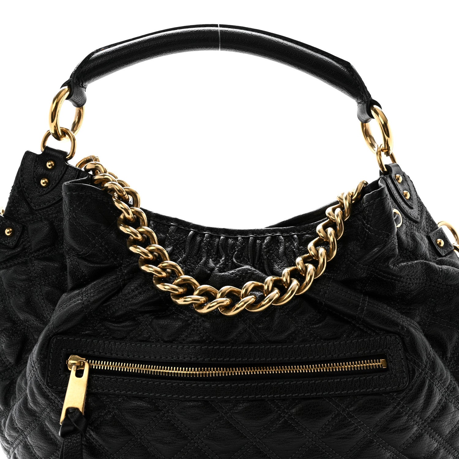 Marc Jacobs Calfskin Quilted Stam Hobo Black 6 of 9