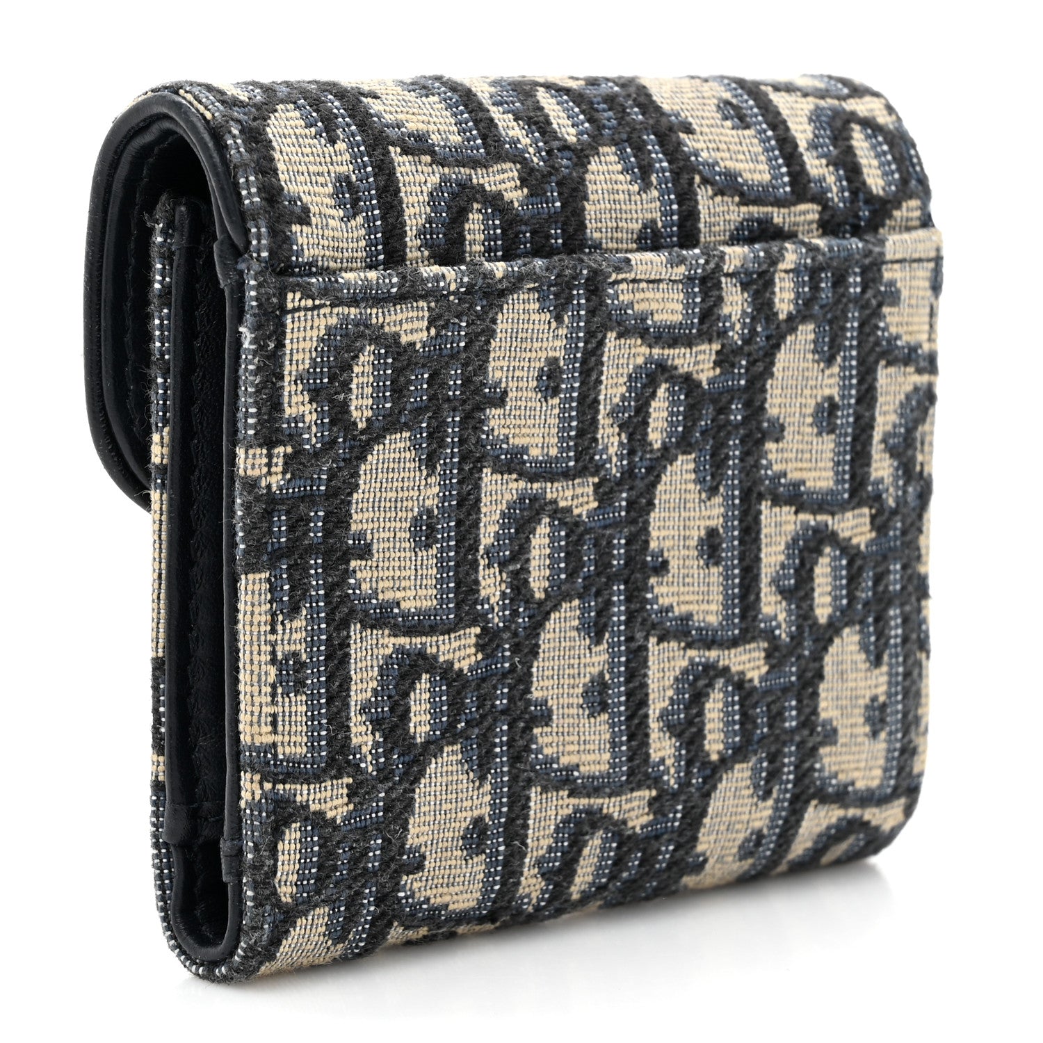 Christian Dior Oblique Saddle Lotus Wallet Blue 3 of 13