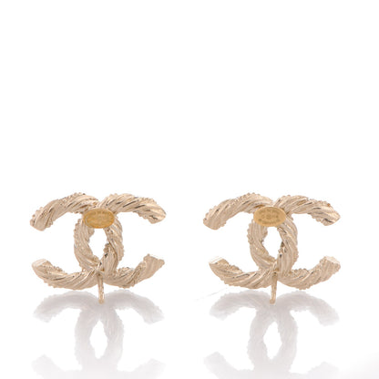 Chanel Crystal Twisted CC Earrings Gold 3 of 4