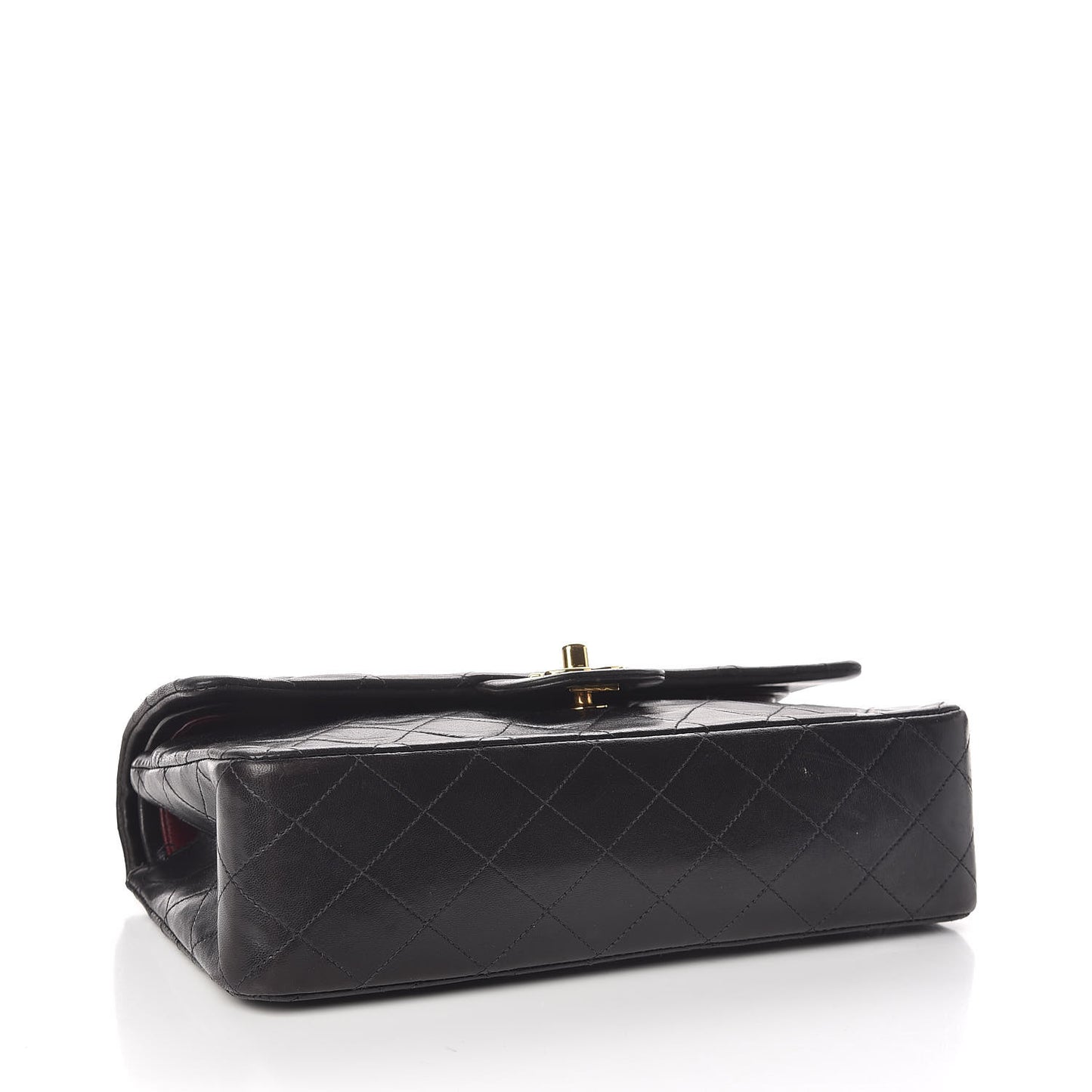 Lambskin Quilted Medium Double Flap Black