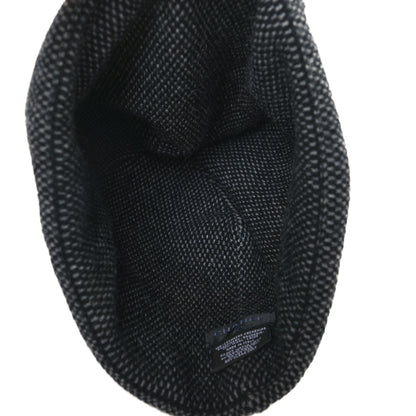 Chanel Cashmere Wool CC Beanie Hat Black Grey 3 of 4