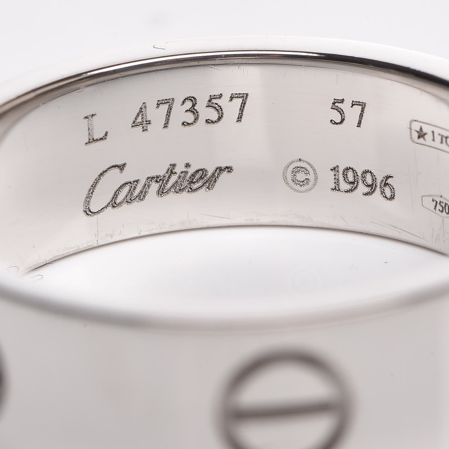 Cartier 18K White Gold 5.5mm LOVE Ring 57 8 4 of 6