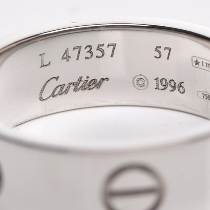 Cartier 18K White Gold 5.5mm LOVE Ring 57 8 4 of 6