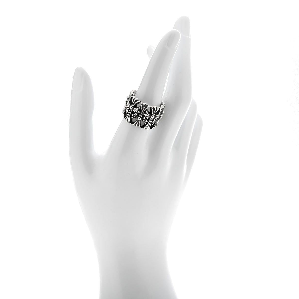 Chrome Hearts Sterling Silver Cemetery Cross Ring 56 7.5 2 of 6