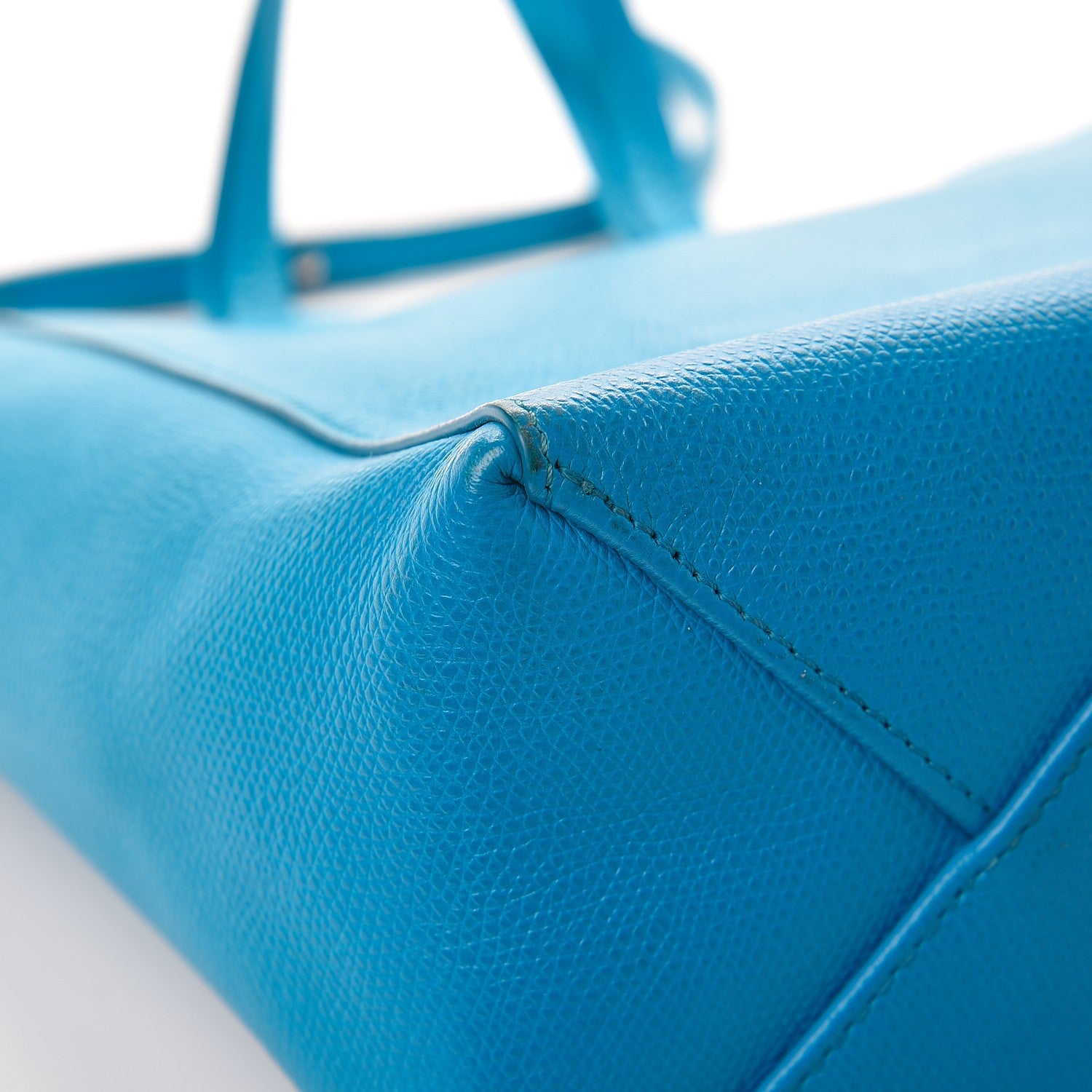 Celine Grained Calfskin Small Vertical Cabas Turquoise 12 of 13