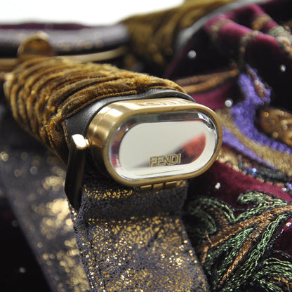 Fendi Velvet Embroidered Squirrel Spy Bordeaux 11 of 11