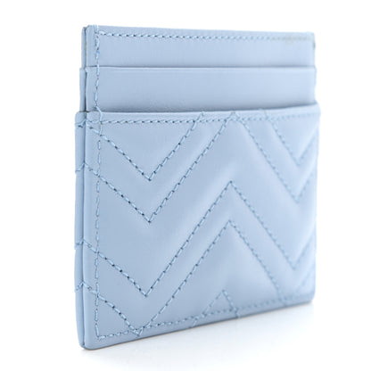 Gucci Calfskin Matelasse GG Marmont Card Holder Porcelain Light Blue 3 of 7