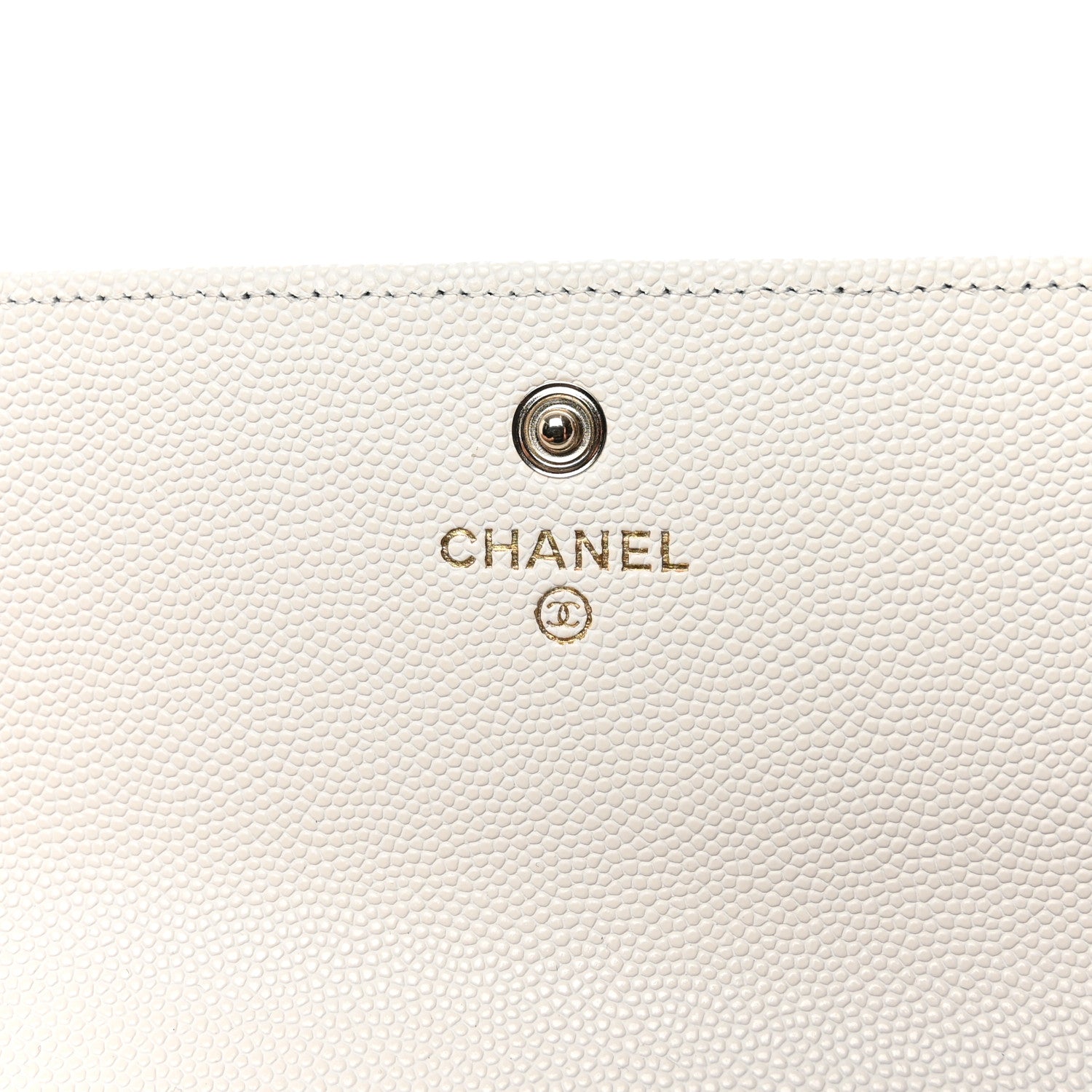 Chanel Caviar Quilted Striated CC Large Gusset Flap Wallet White 6 of 10
