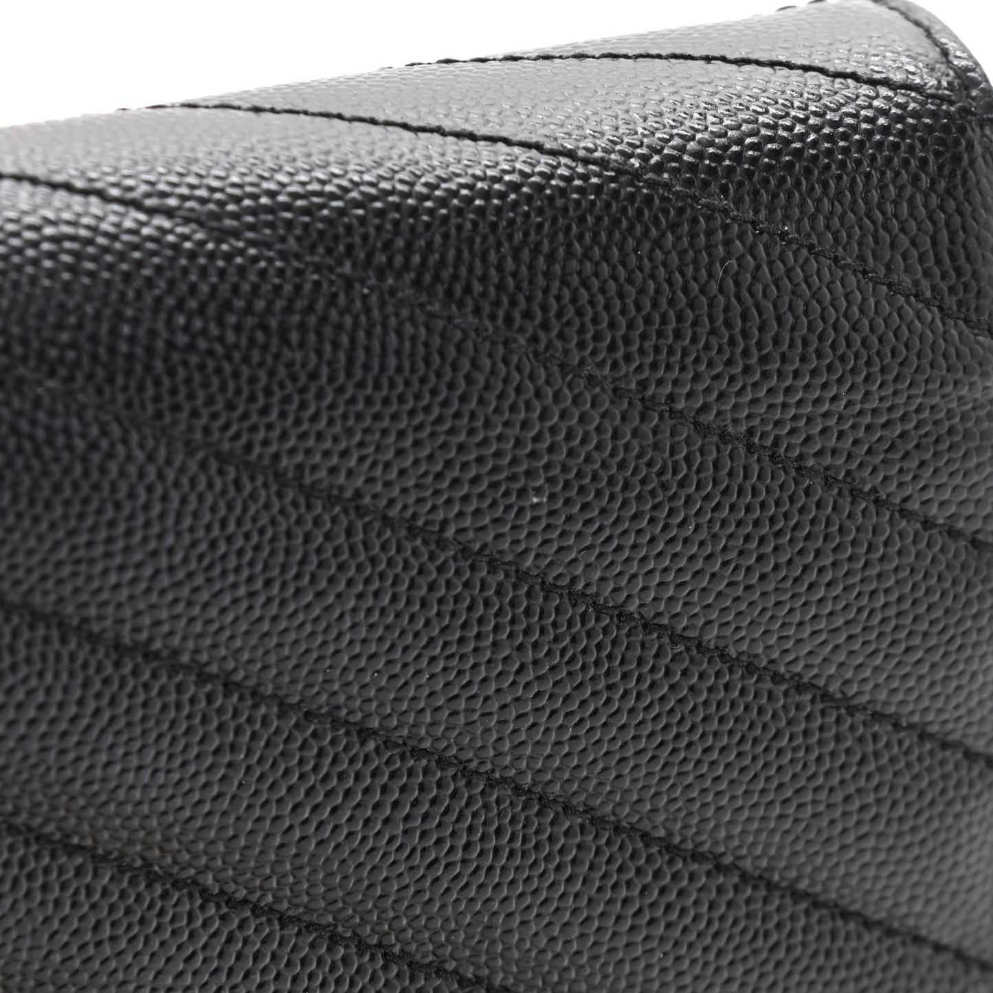 Grain De Poudre Matelasse Chevron Monogram Chain Wallet Black