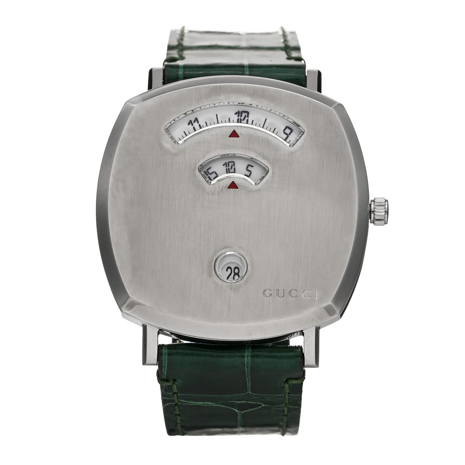 Gucci Stainless Steel Alligator 38mm Grip Quartz Watch Green 1 of 5