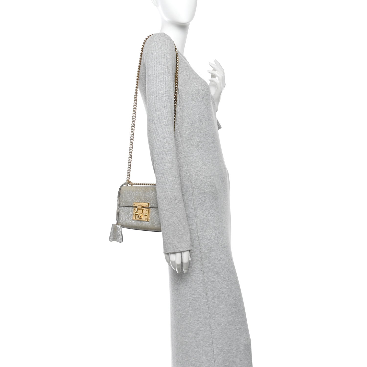 Gucci Galassia Small Padlock Shoulder Bag Platino 2 of 15