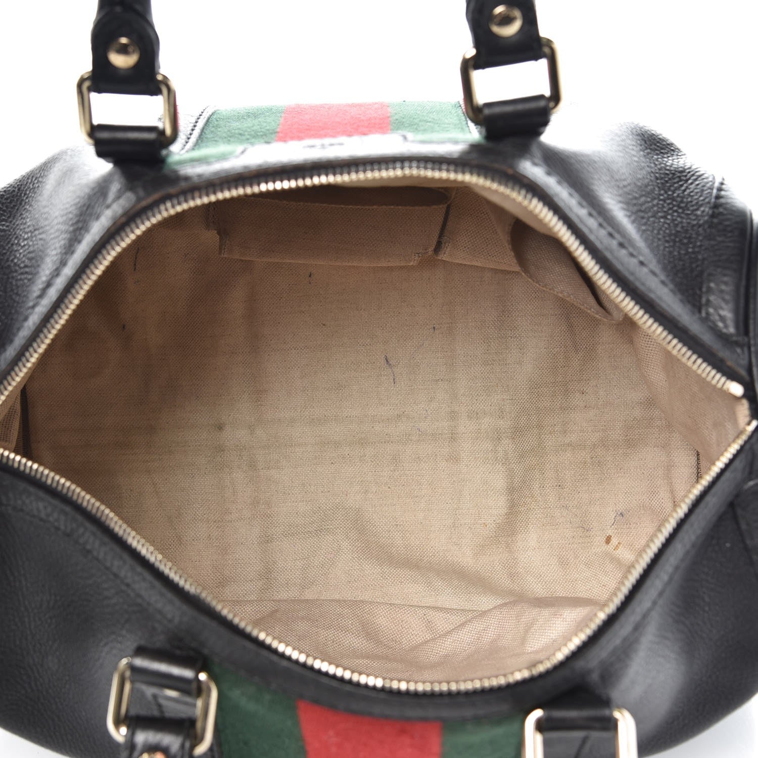 Gucci Calfskin Vintage Web Medium Boston Black 5 of 16