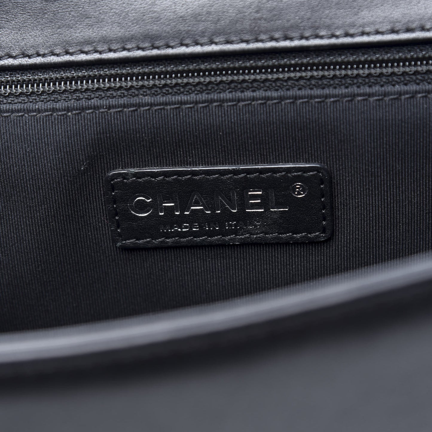 Lambskin Quilted Large Boy Flap Black