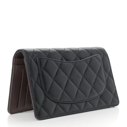 Chanel Lambskin Quilted Yen Wallet Black 3 of 12