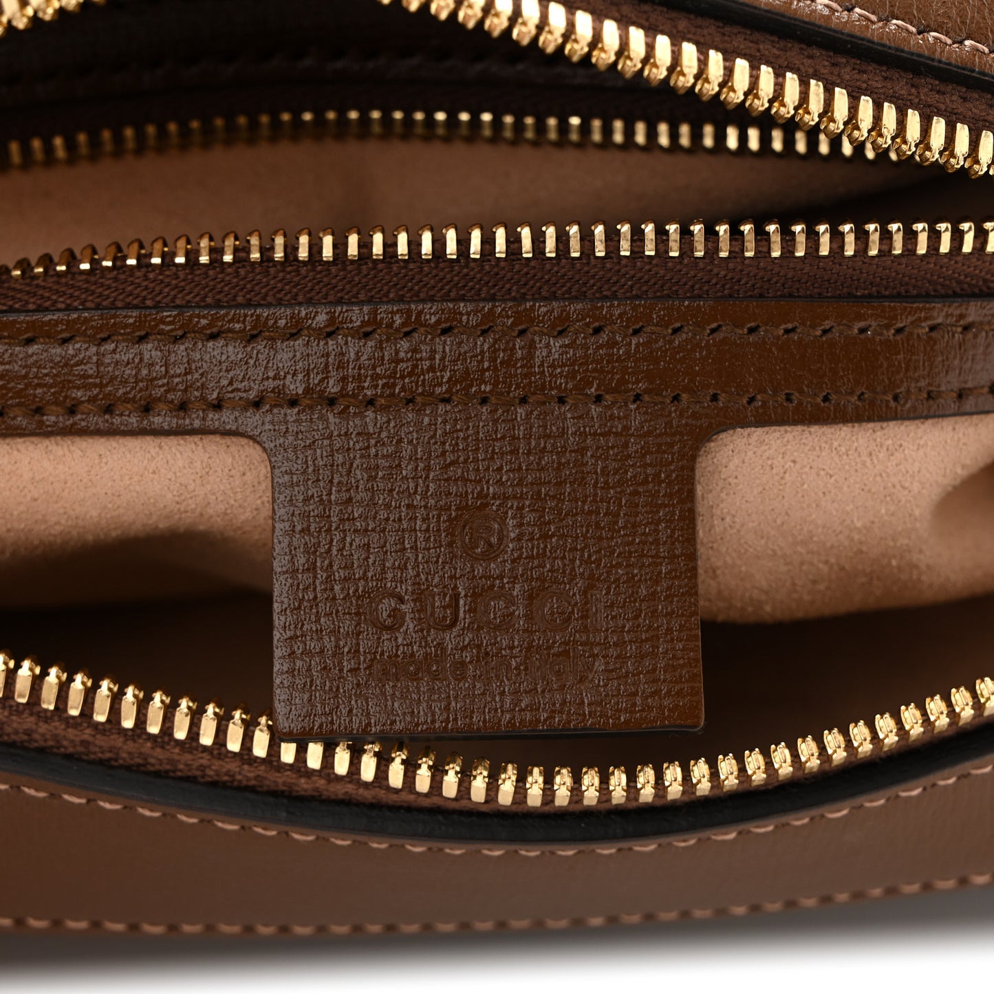 GG Supreme Monogram Small Horsebit 1955 Shoulder Bag Beige Brown Sugar