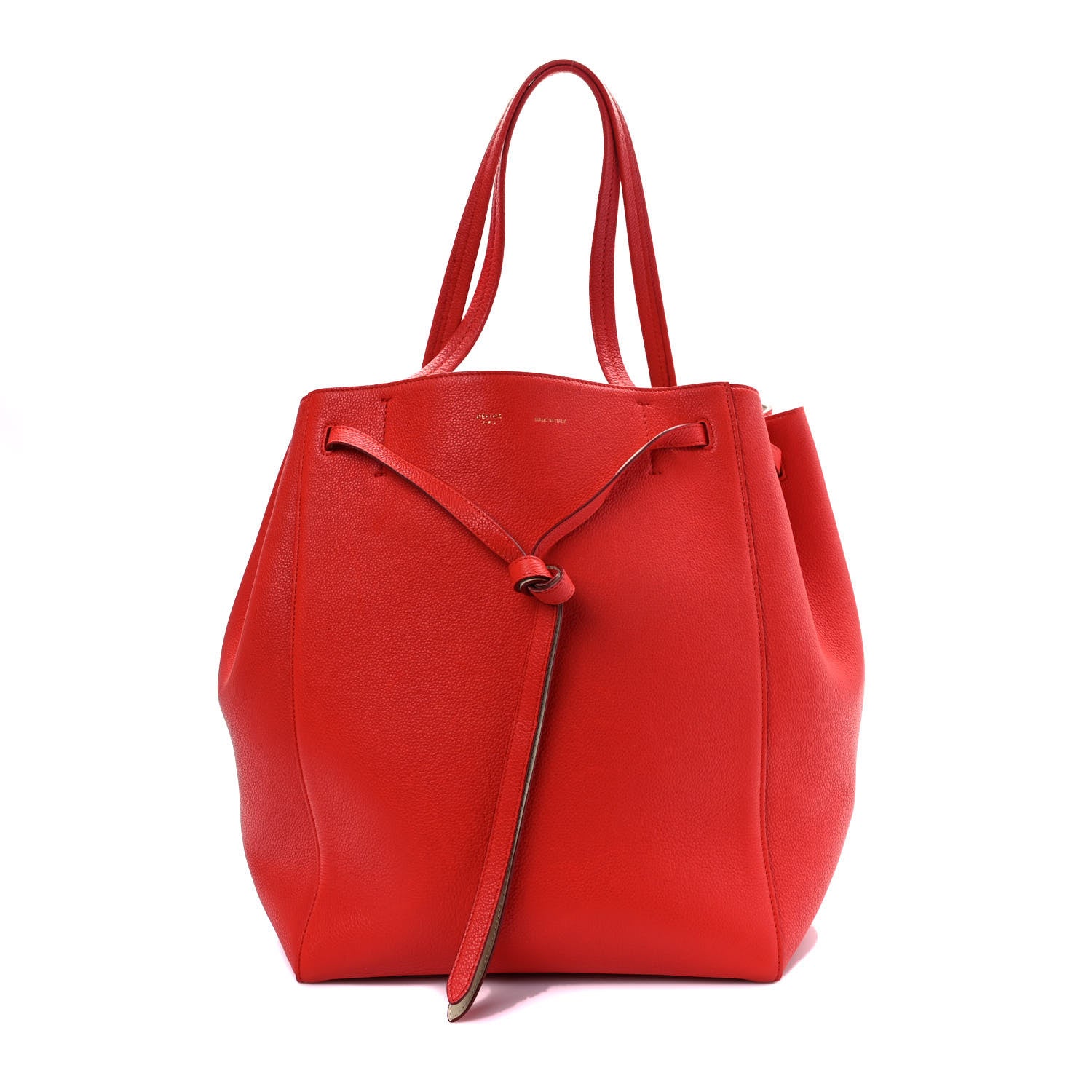Celine Soft Grained Calfskin Medium Belt Cabas Phantom Vermillion 1 of 13
