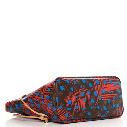 Louis Vuitton Monogram Jungle Dots Neo Neverfull MM Coquelicot Denim 4 of 9